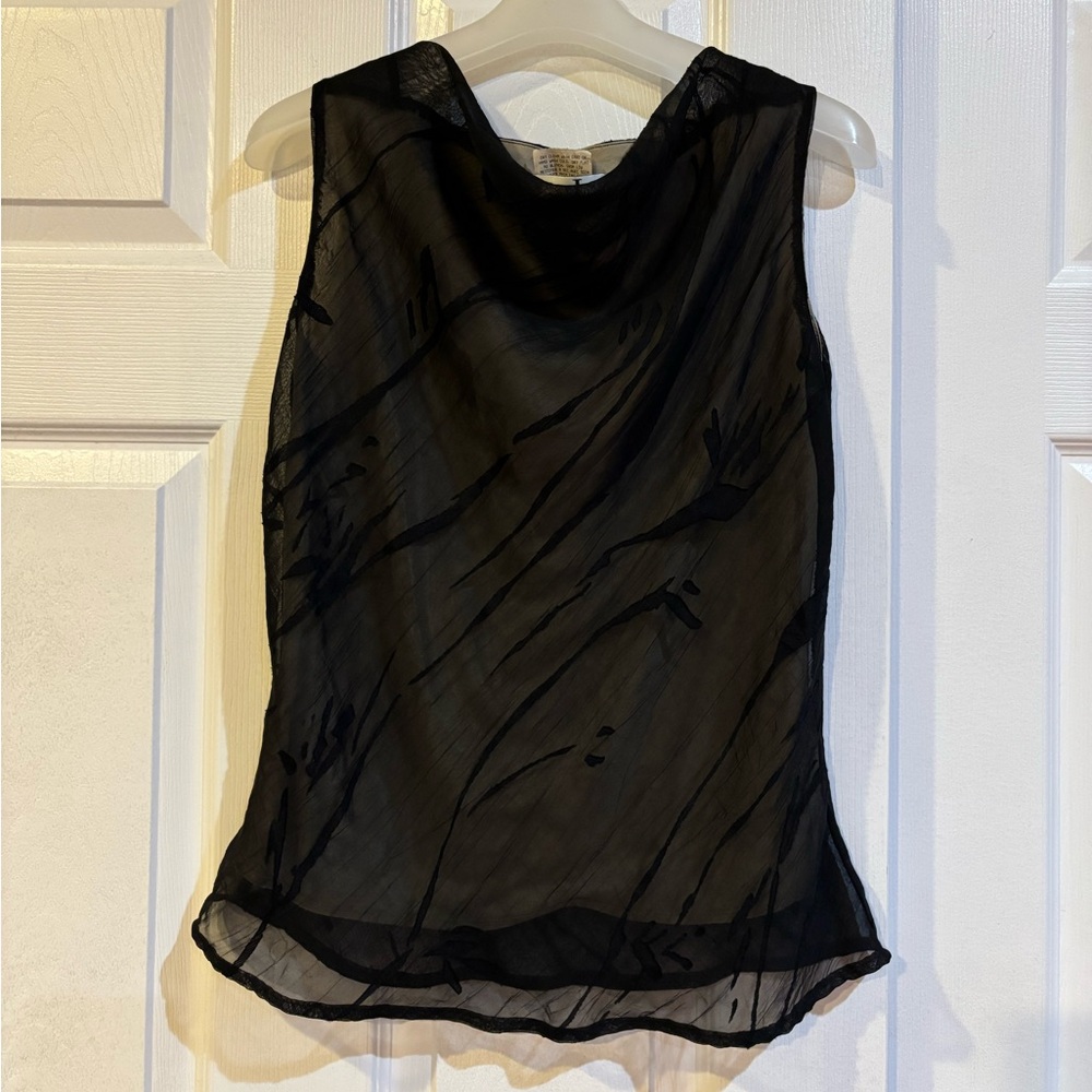 Studio Jax Elegant Black Sheer Blouse